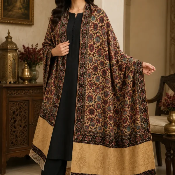 Mehak Shawls Floral Heritage Pashwool Shawl