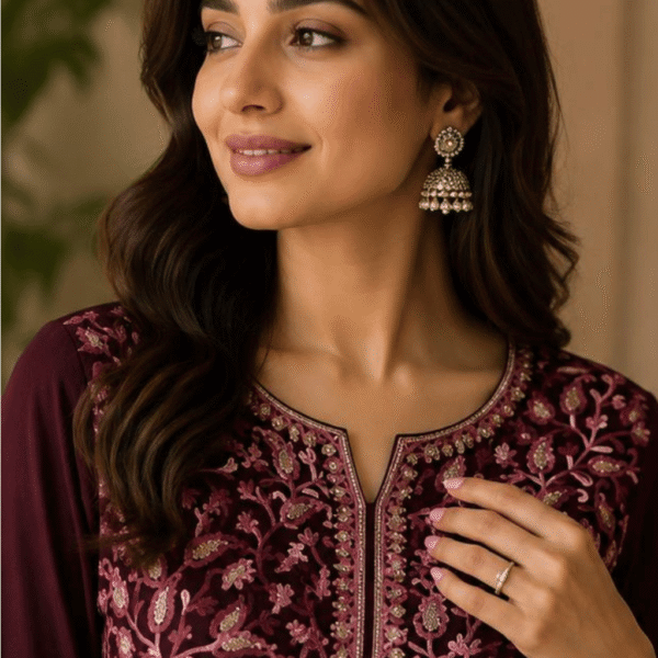 Mehak Shawls Winter Embroidered Top Kurti – Premium Designer Collection