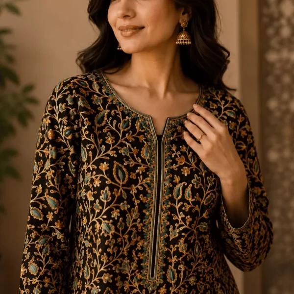 Mehak Shawls Georgette Embroidered Top Kurti – Floral Designer Collection